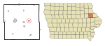 Delaware County Iowa Incorporated and Unincorporated areas Earlville Highlighted